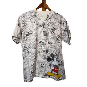 Y2k Disneyland Resorts Mickey Mouse & Friends AOP T-Shirt Medium Comic Strip